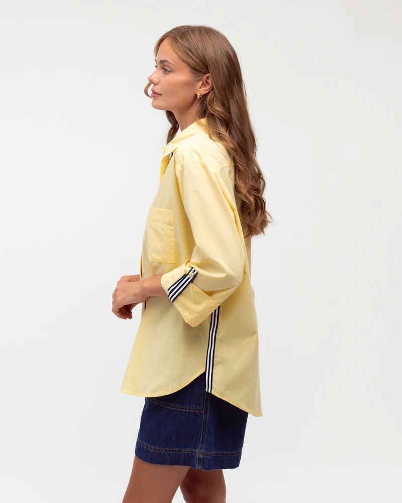 Label of Love Stripe Trim Shirt - Lemon Label of Love