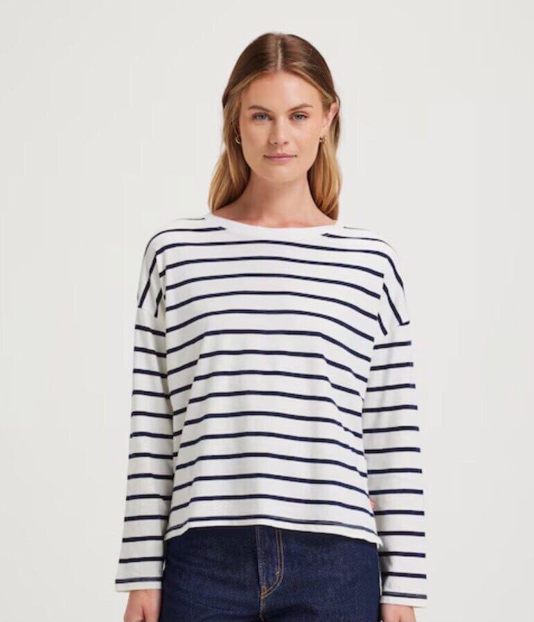 Levi's Julie Slub Long Sleeve Saint - Stripe Egret Levi's