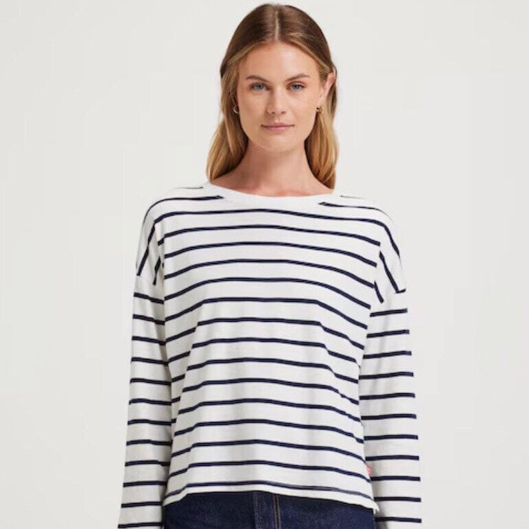 Levi's Julie Slub Long Sleeve Saint - Stripe Egret Levi's
