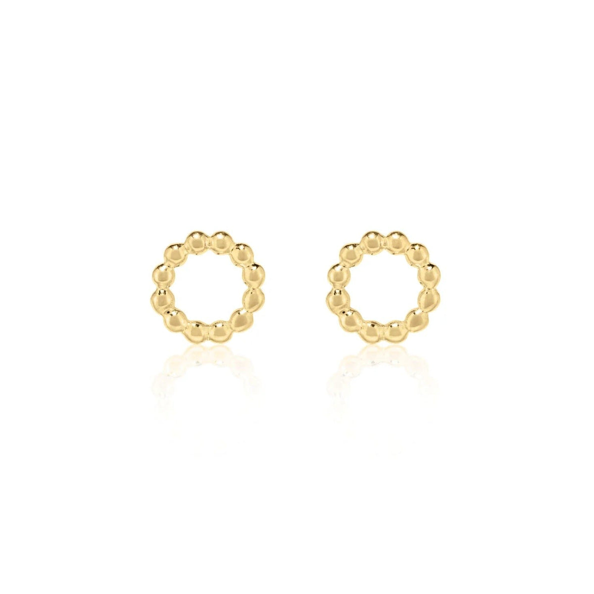 Linda Tahija Beaded Circle Stud Earrings - 18k Gold Vermeil Linda Tahija
