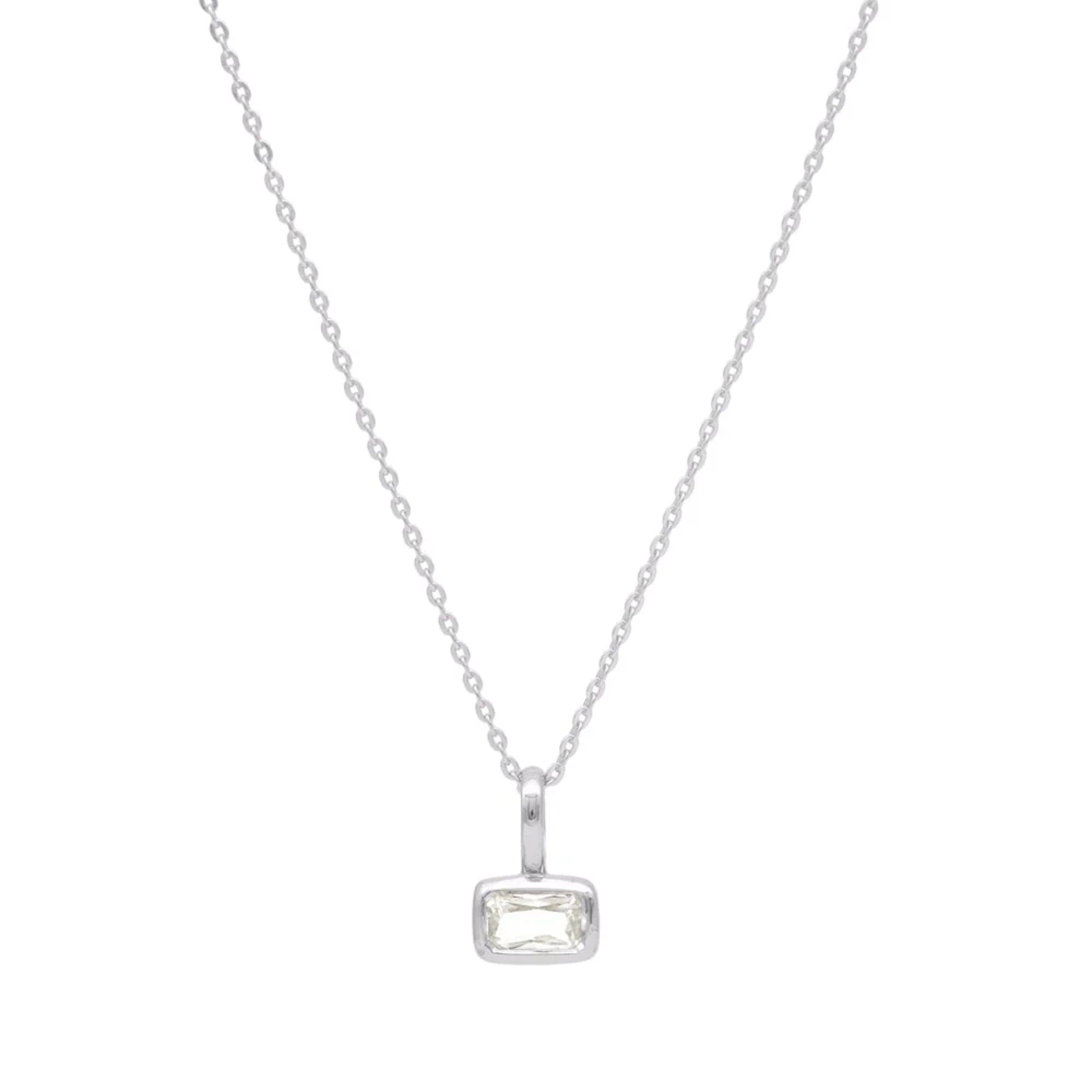 Linda Tahija Calibri Necklace Lab Grown White Sapphire - Sterling Silver Necklace Linda Tahija
