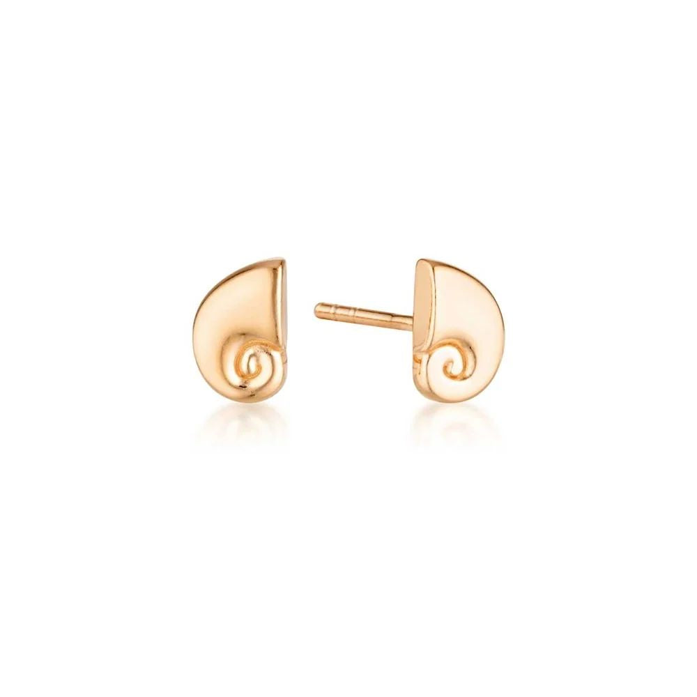 Linda Tahija Nautilus Stud Earrings - 18k Rose Gold Vermeil Linda Tahija