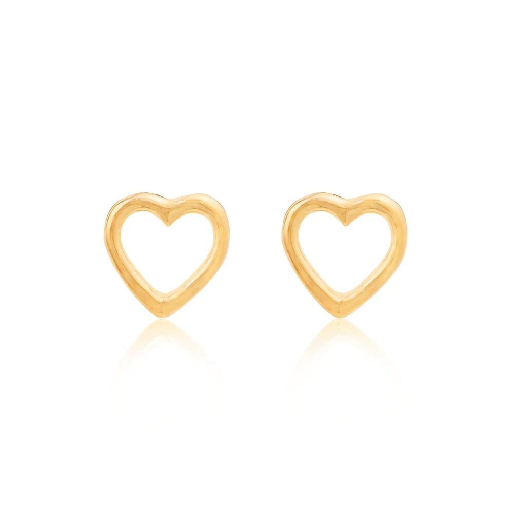 Linda Tahija Open Heart Stud Earrings - Gold Linda Tahija
