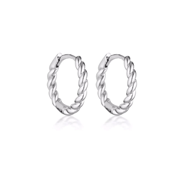 Linda Tahija Rope Huggie Earrings - Silver Linda Tahija