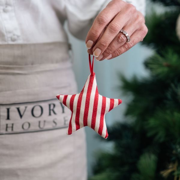 Lucia Fabric Star - Red Stripe Mediterranean Markets