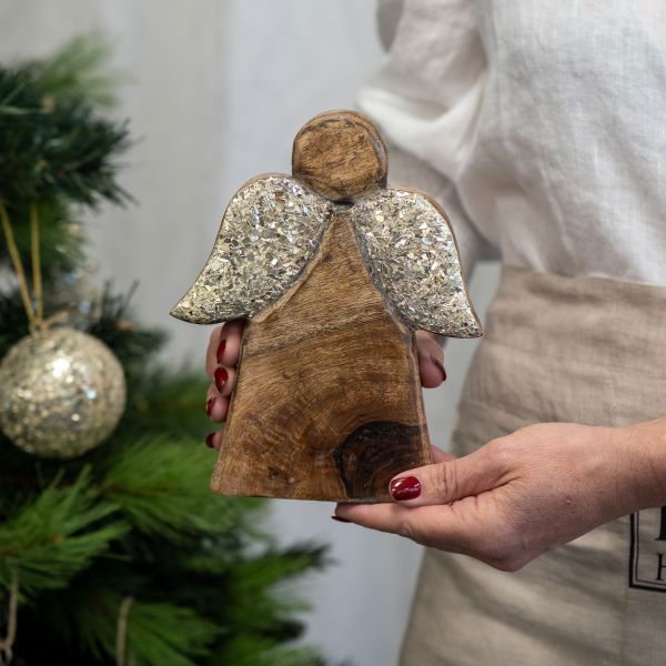 Lucia Timber Angel - 20cm Mediterranean Markets
