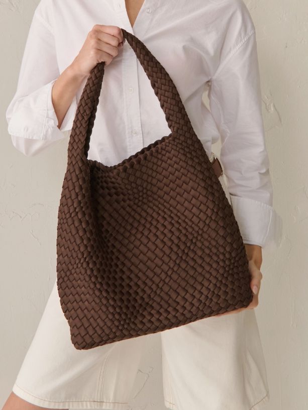 Lustre & Sage Layla Woven Tote - Brown Angels Whisper Accessories