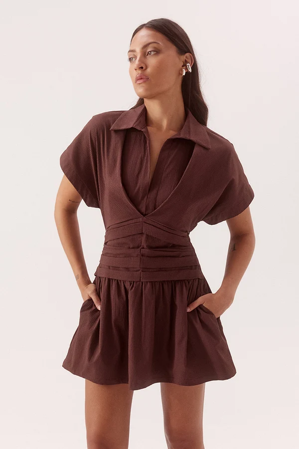 Sovere Lyra Mini Dress - Chocolate