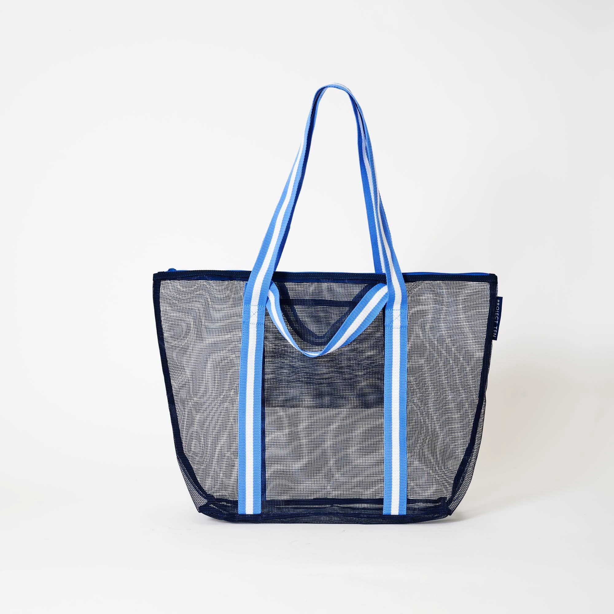 Mesh Zip Medium Tote – Navy Tote Bag Project Ten Pty Ltd