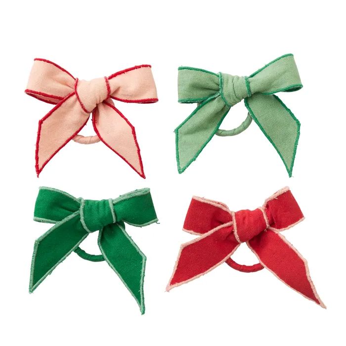 Milla Bow Napkin Ring Set of 4 - Assorted Colours Napkin Rings Coast to Coast Home