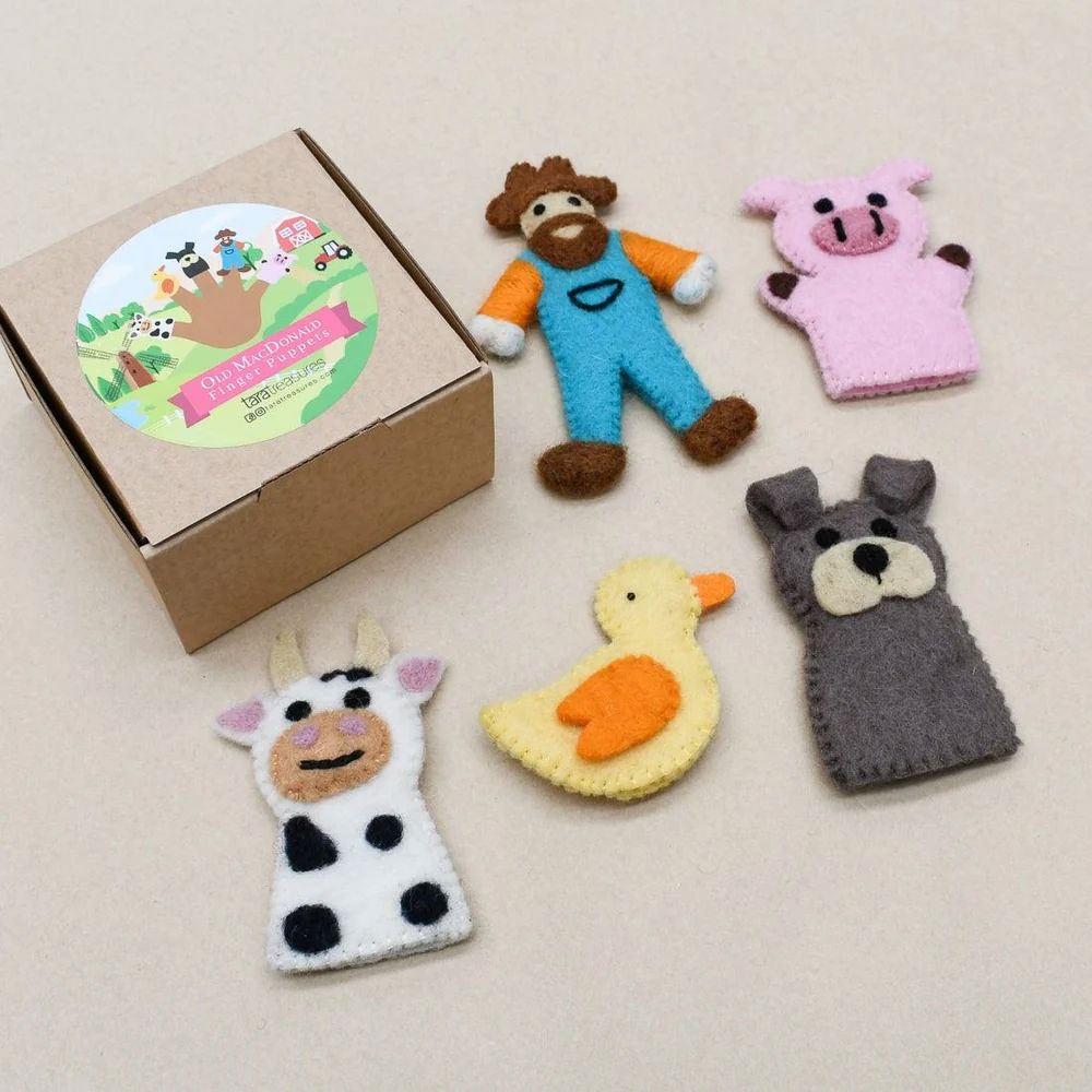 Old MacDonald Farm Animals A, Finger Puppet Set Finger Puppets Tara Treasures
