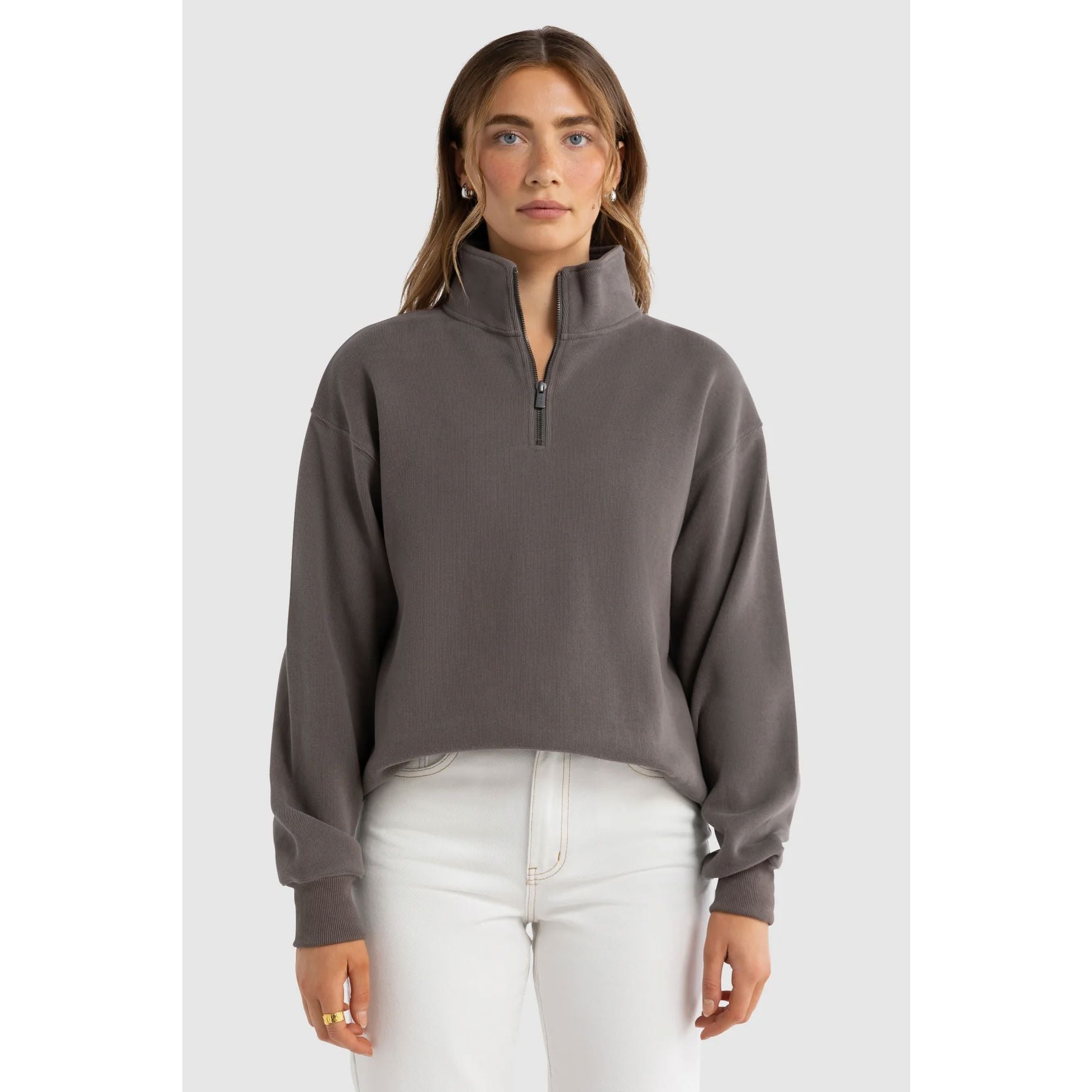 ORTC Ava Ribbed Quarter Zip - Espresso ortc Clothing Co.