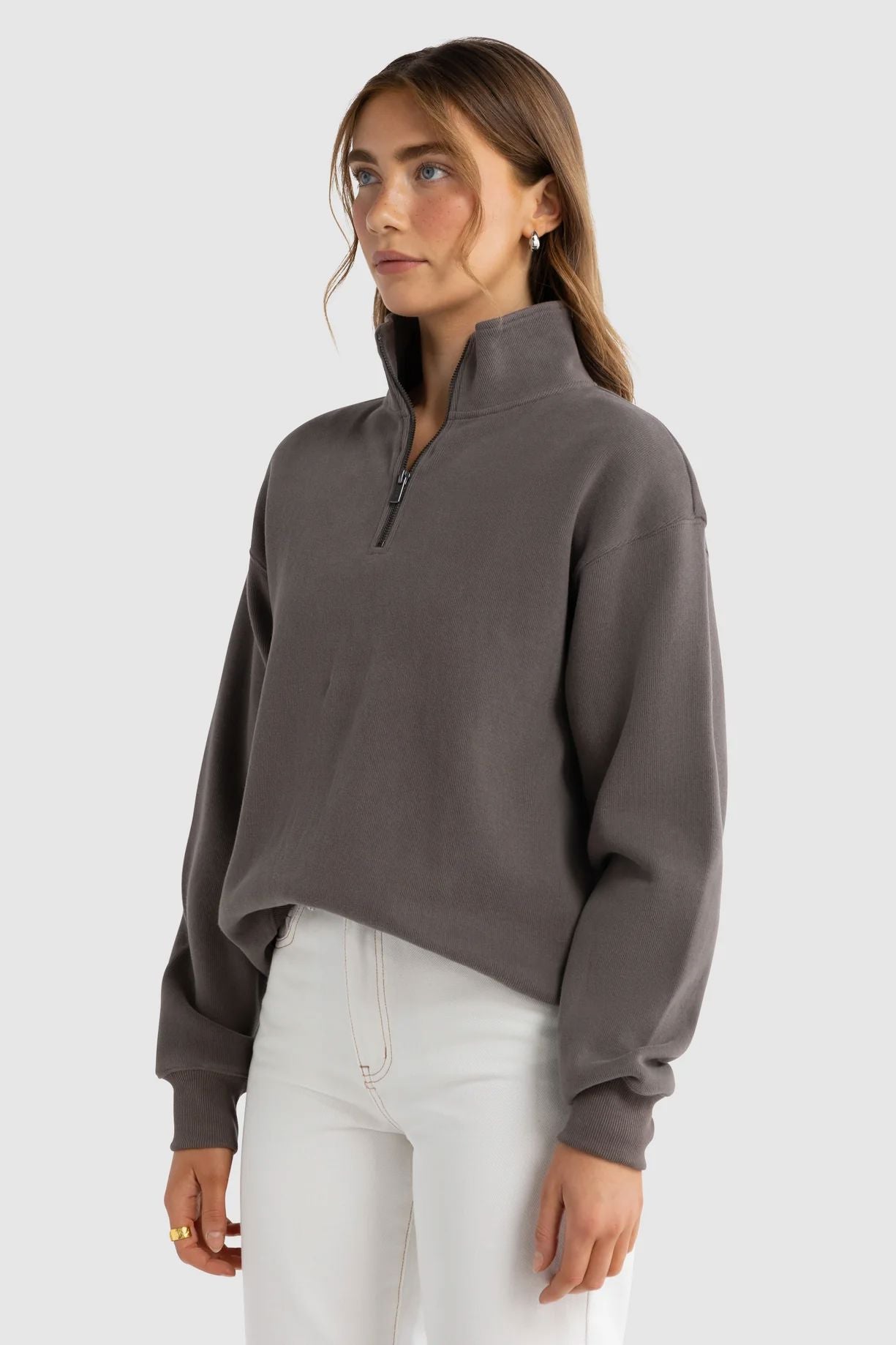 ORTC Ava Ribbed Quarter Zip - Espresso ortc Clothing Co.