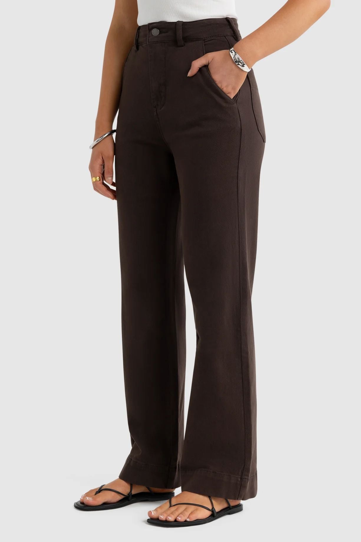 Ortc Clothing Co Lottie Straight Leg Denim Pant - Carob ortc Clothing Co.