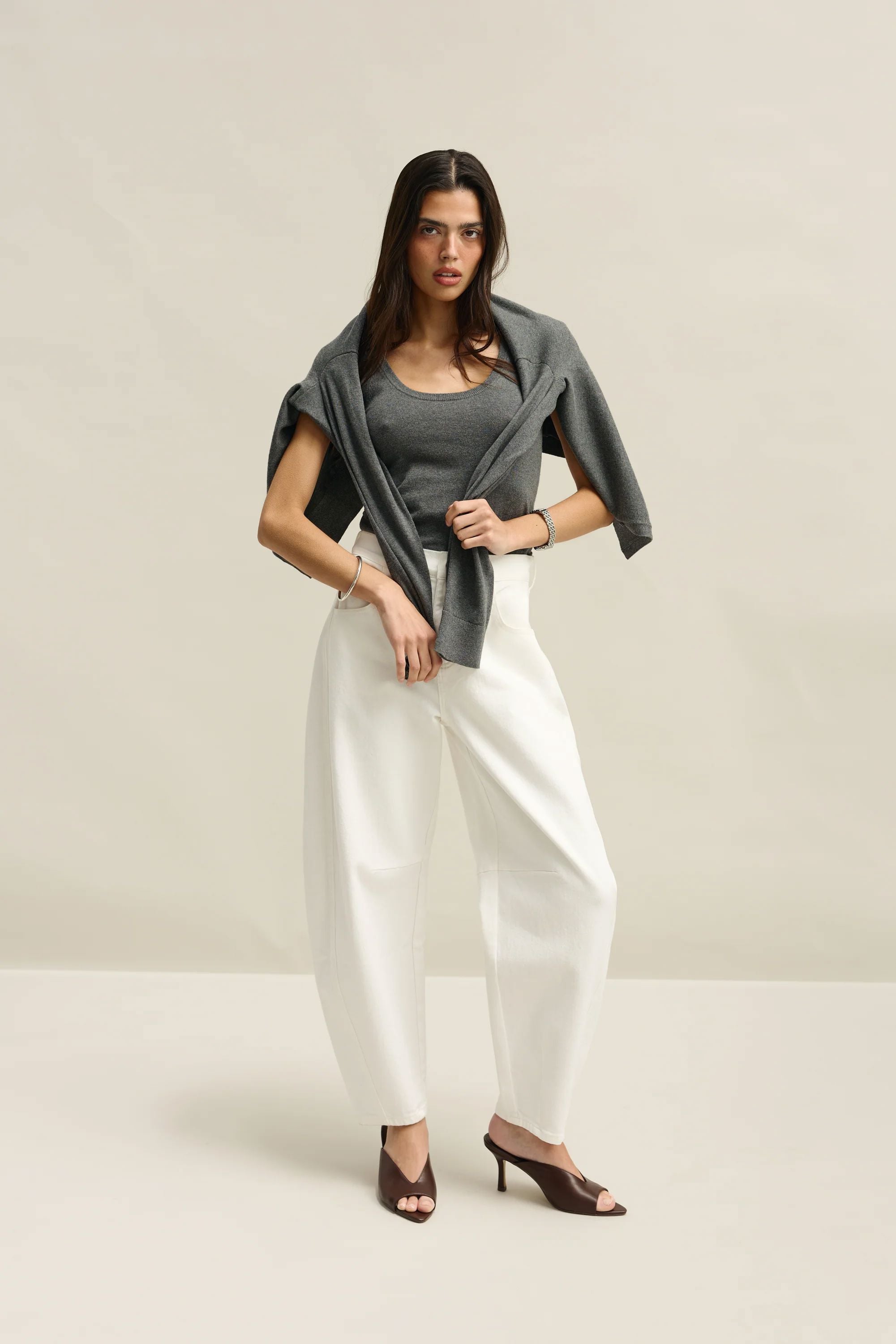 Ortc Lottie Barrel Leg Denim Pant - Chalk Women's Jeans ortc Clothing Co.
