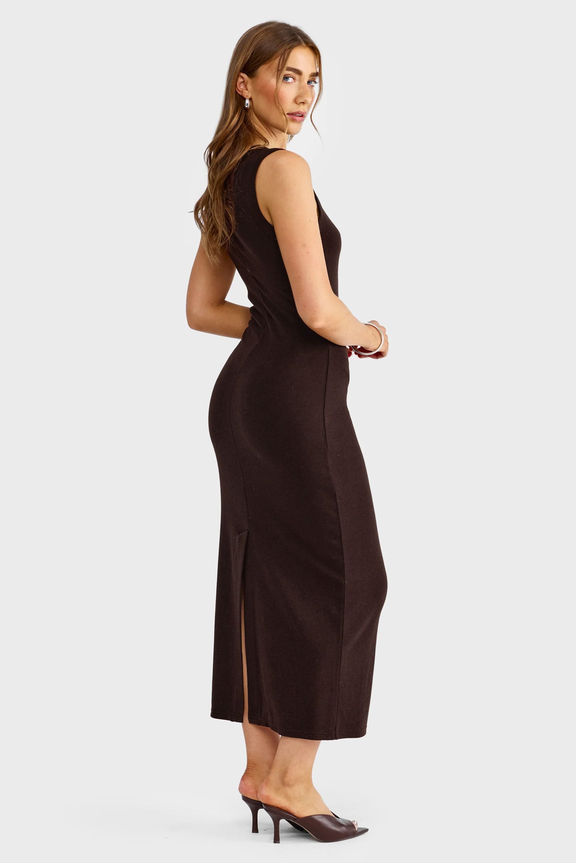 Ortc Margot Sleeveless Midi Dress - Carob Midi Dress ortc Clothing Co.