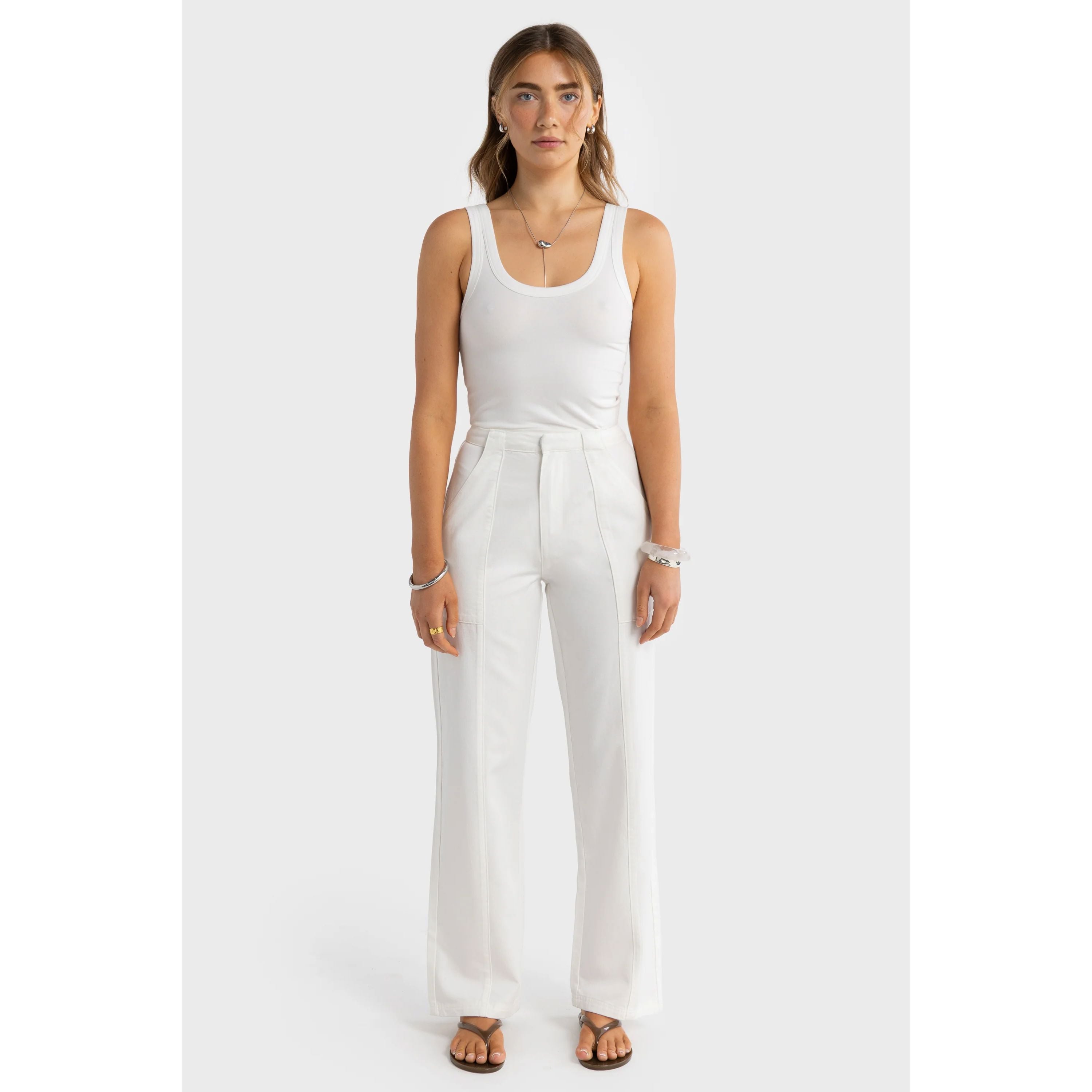 Ortc Maya Front Seam Pants - White Women's Pants ortc Clothing Co.