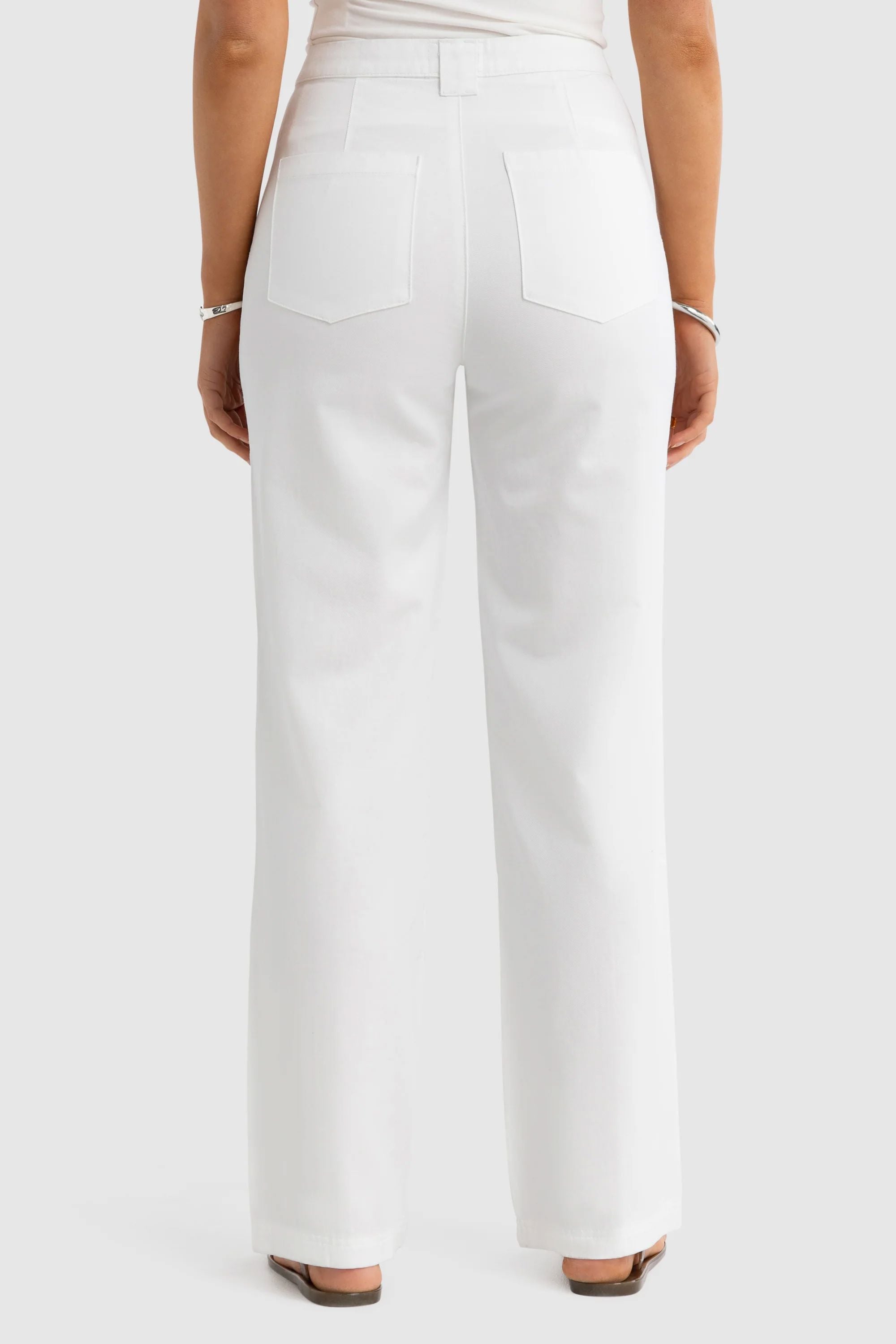 Ortc Maya Front Seam Pants - White ortc Clothing Co.