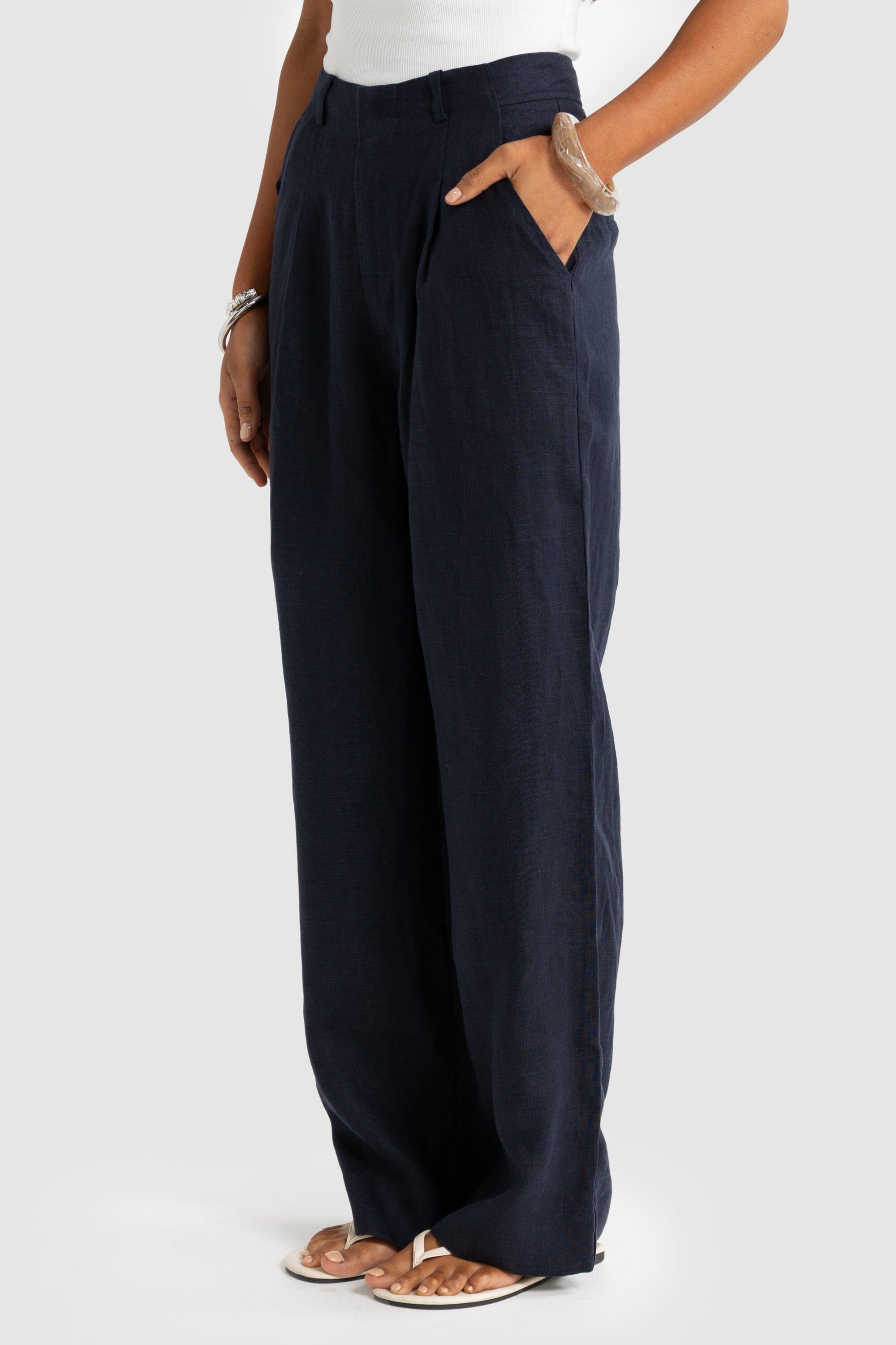 ORTC Savannah Linen Pants - French Navy ortc Clothing Co.