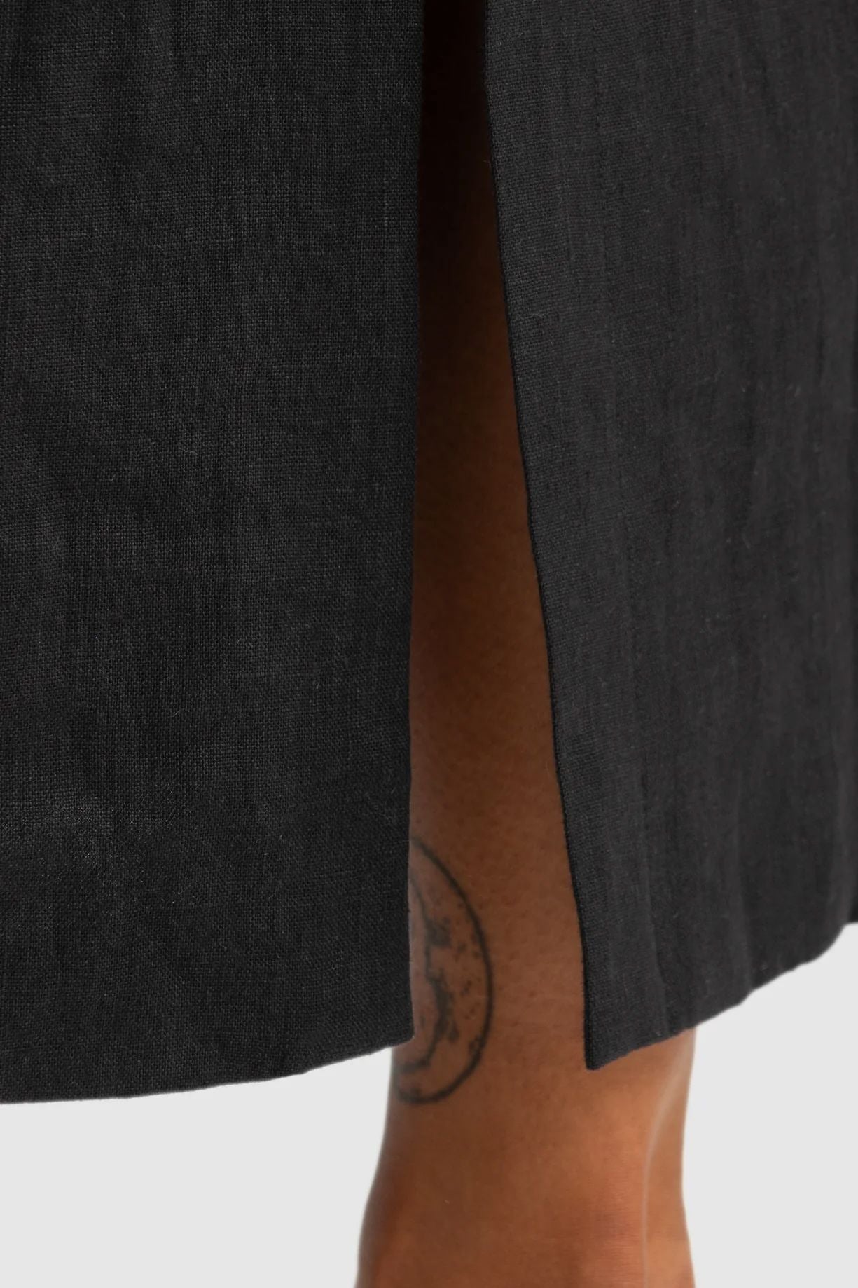 ORTC Zoey Linen Full Length Dress - Black ortc Clothing Co.