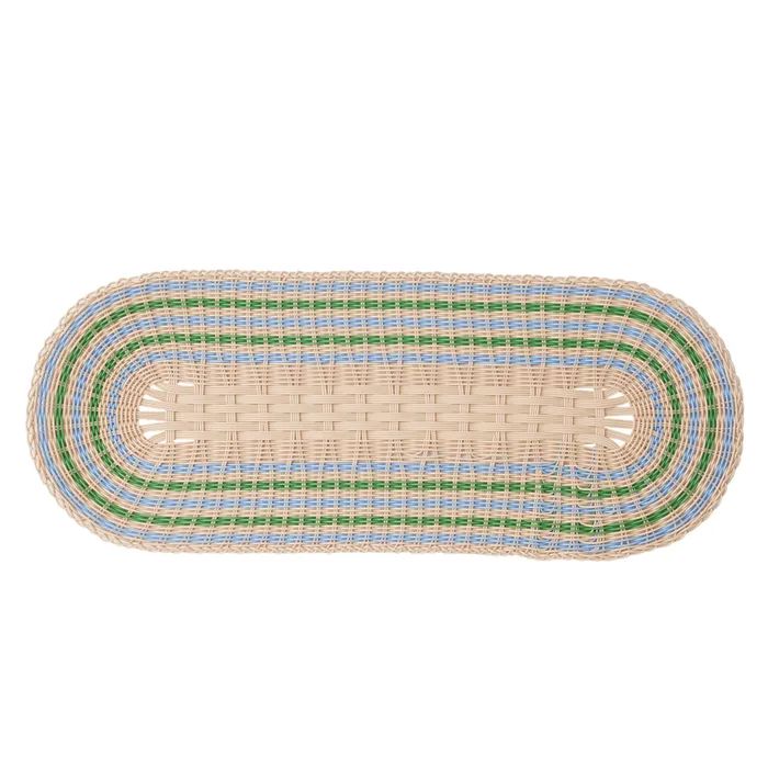 Padua PP Woven Table Runner - Natural/Sky/Green Coast to Coast Home