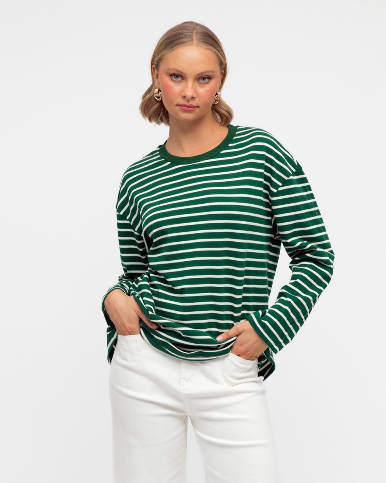 Paperheart Green And White Striped Top Eclectic House