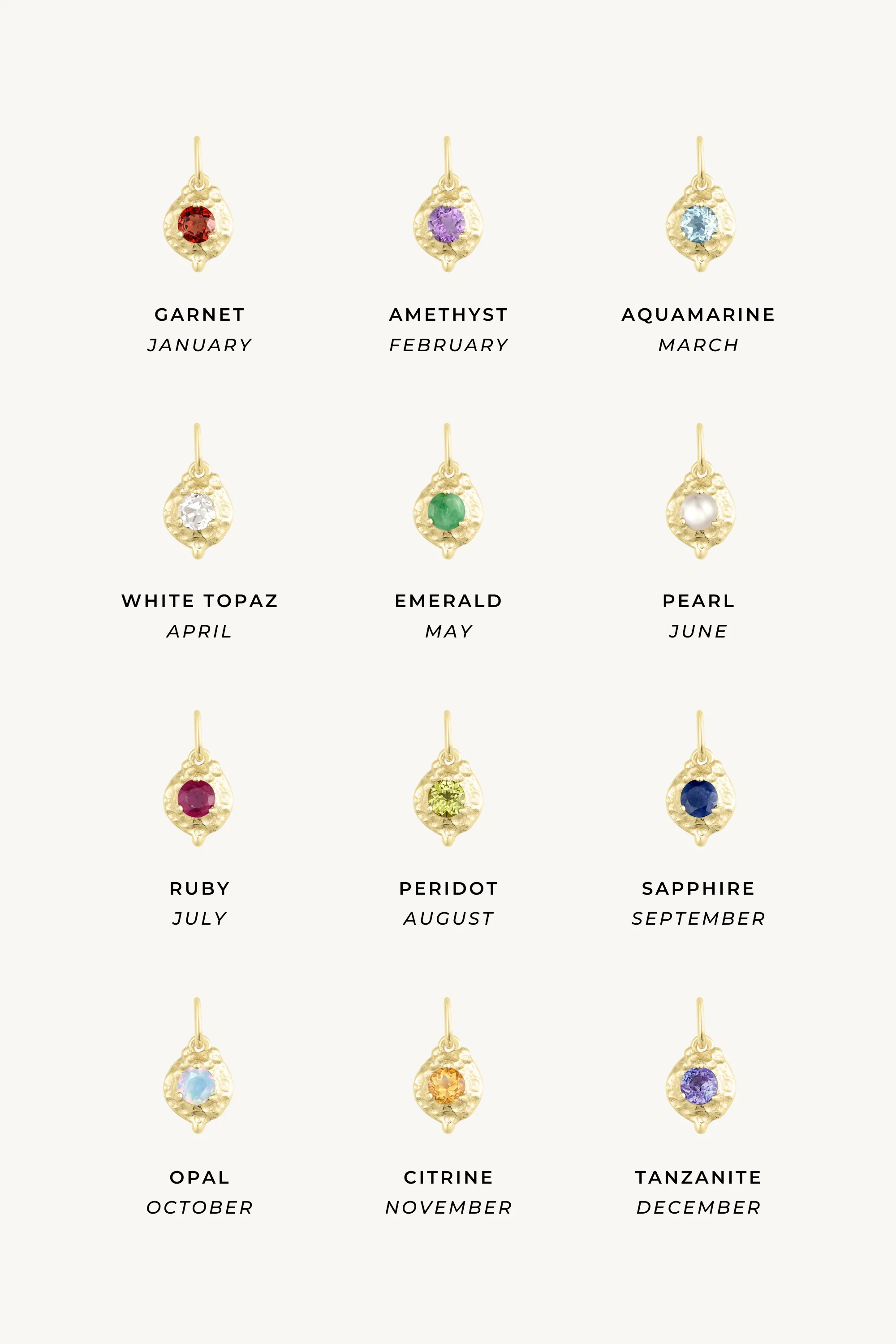 ToniMay July Ruby Gold Birthstone Necklace Charm