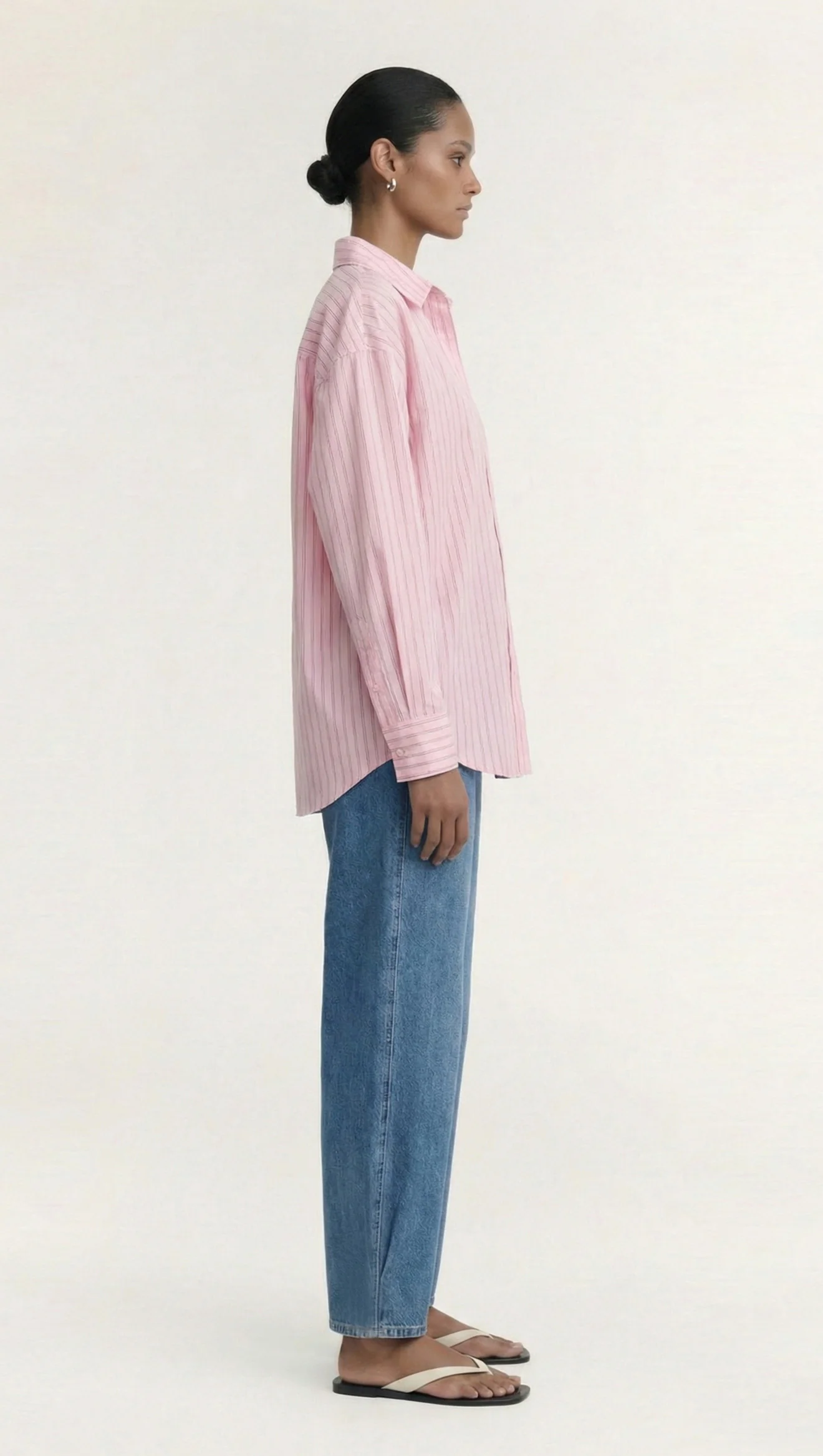 Staple The Label Kari Oversized Shirt - Pink/White Stripe