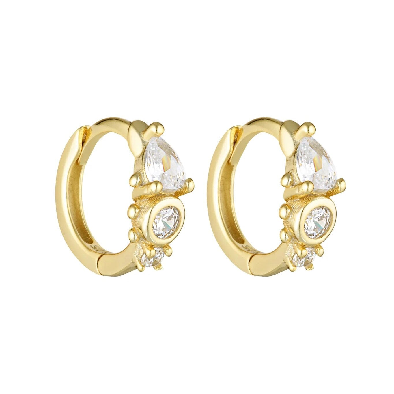 Porter Jewellery Heirloom Huggies - Gold/Clear Huggie Earrings Porter Jewellery