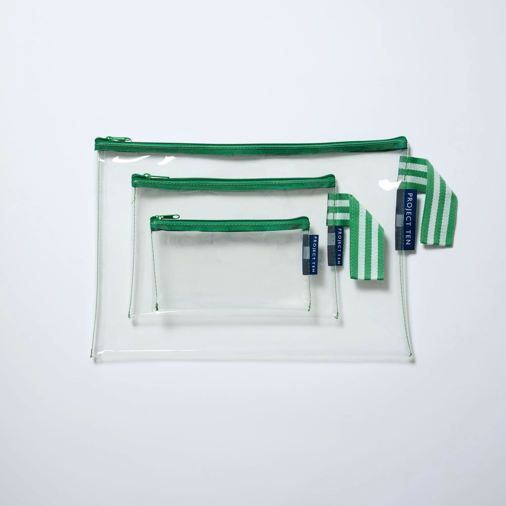 Project Ten Clear Zip Pouch Bundle - Green Project Ten