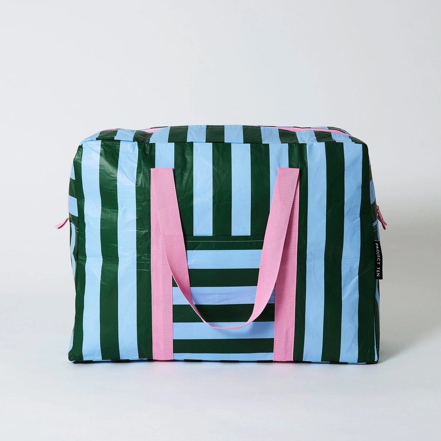 Project Ten Green Blue Stripe Overnight Bag Project Ten