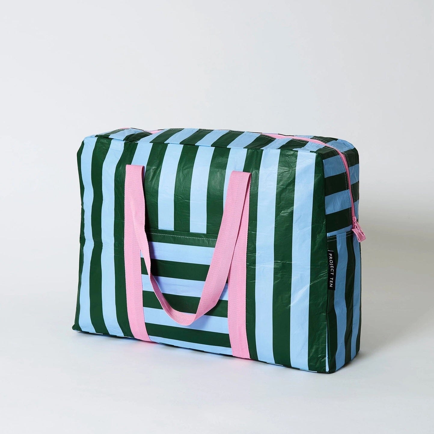 Project Ten Green Blue Stripe Overnight Bag Project Ten