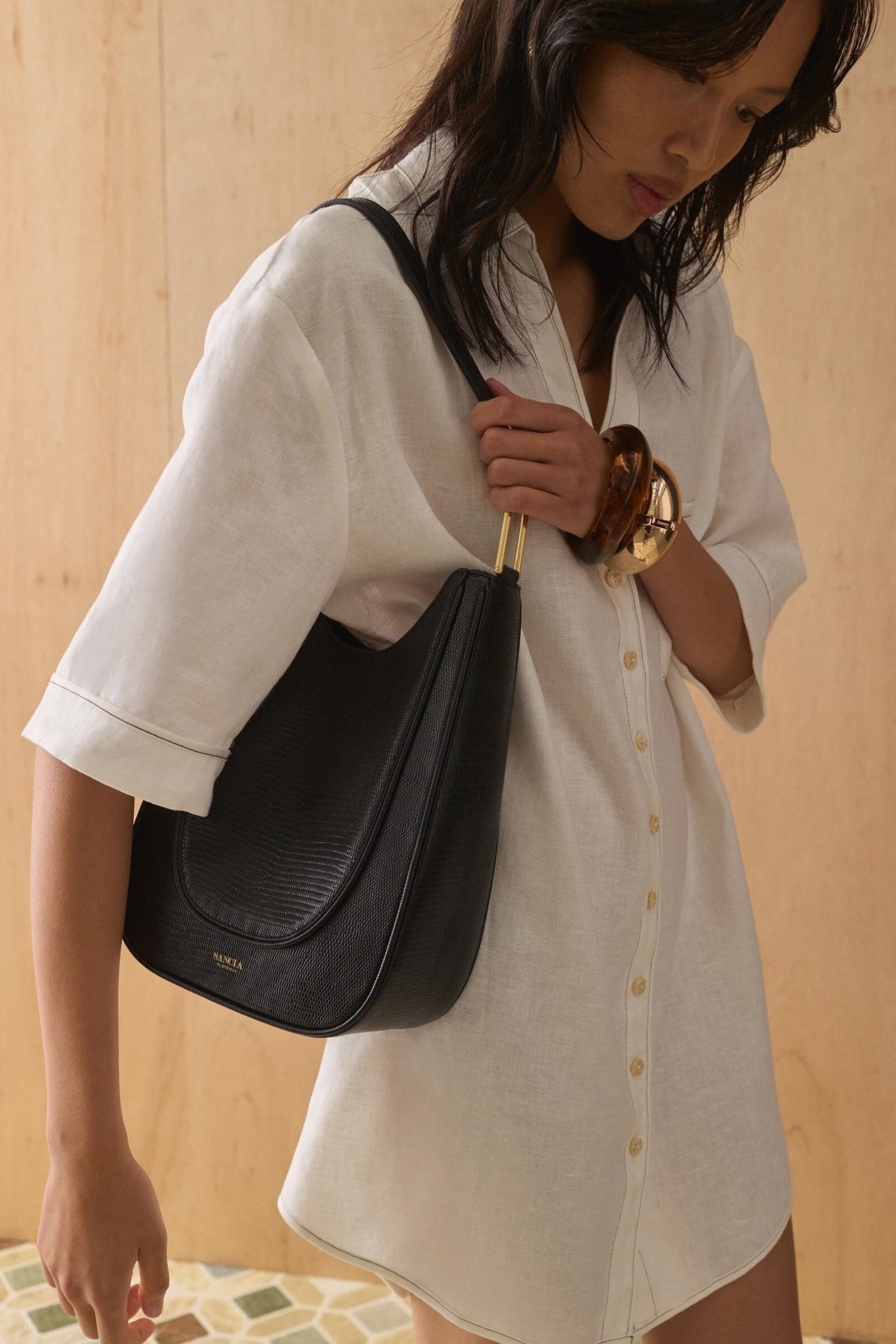 Sancia The Montero Bag - Black Lizard Sancia