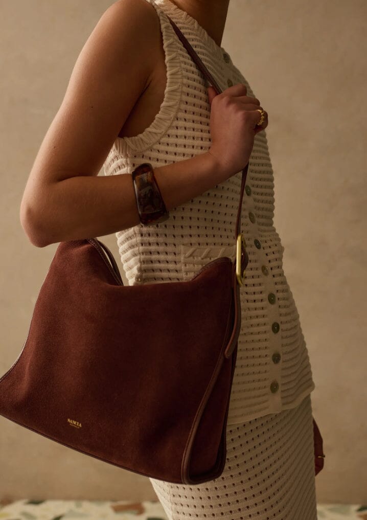 Sancia The Moretto Handbag - Cocoa Suede Sancia
