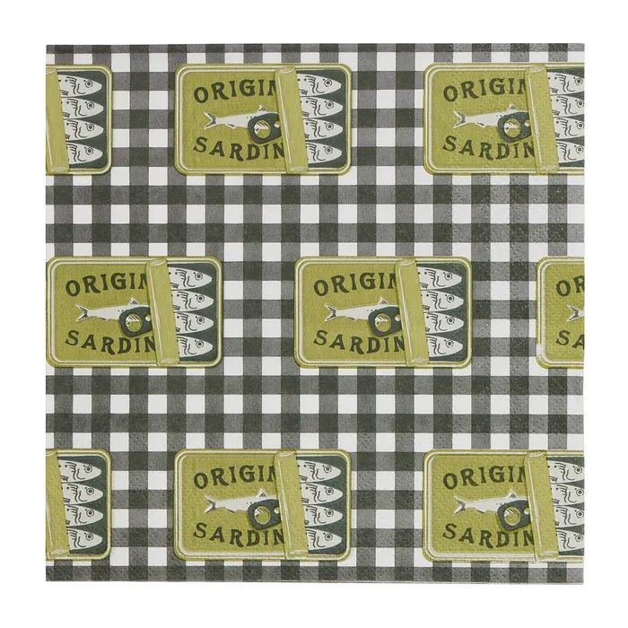 Sardine 20pk 3 Ply Napkins - Black/Olive Napkins Coast to Coast Home