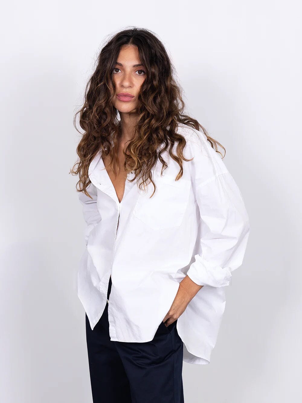 Scotch & Soda Girlfriend Poplin Shirt - White Scotch & Soda