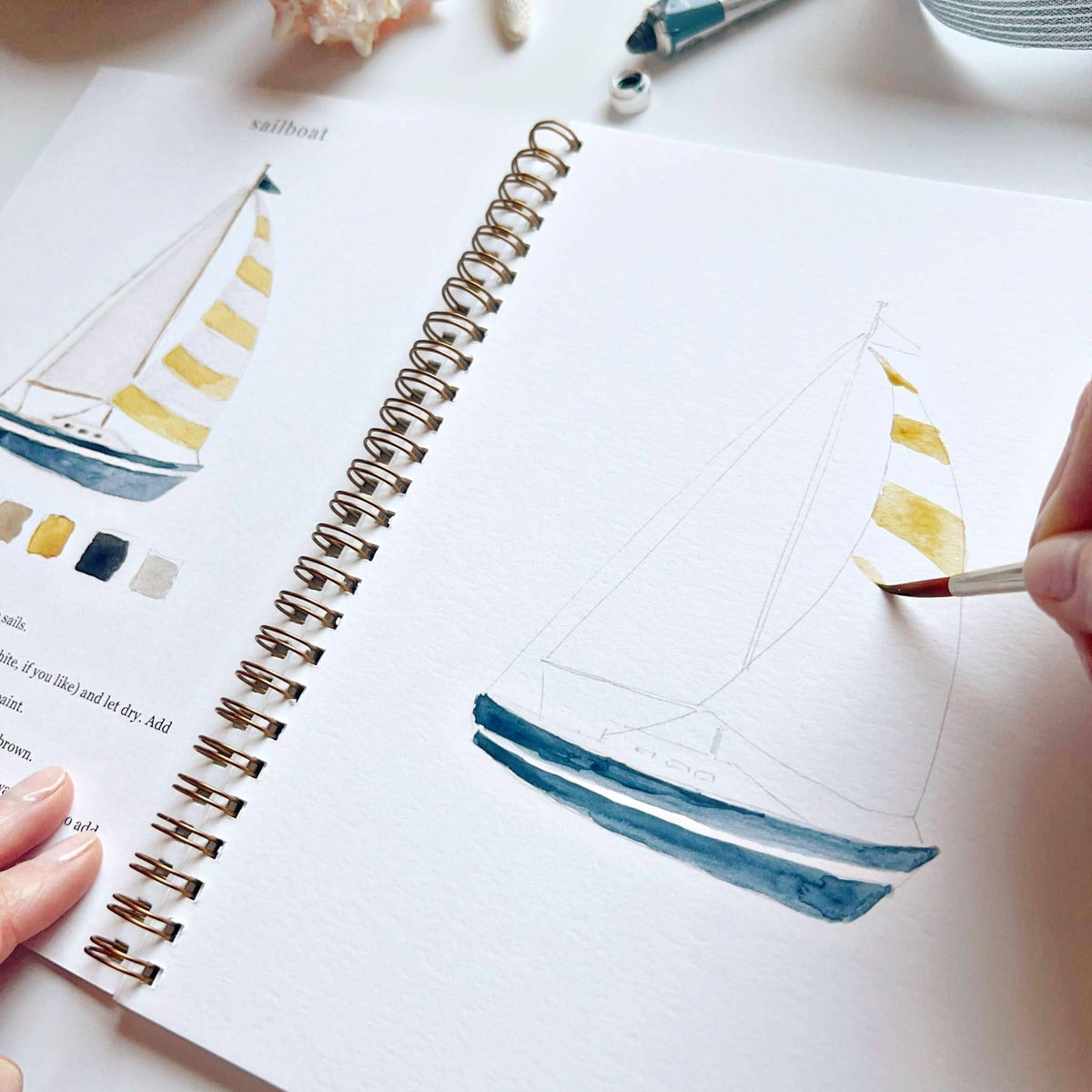 Seaside Watercolour Workbook emily lex studio