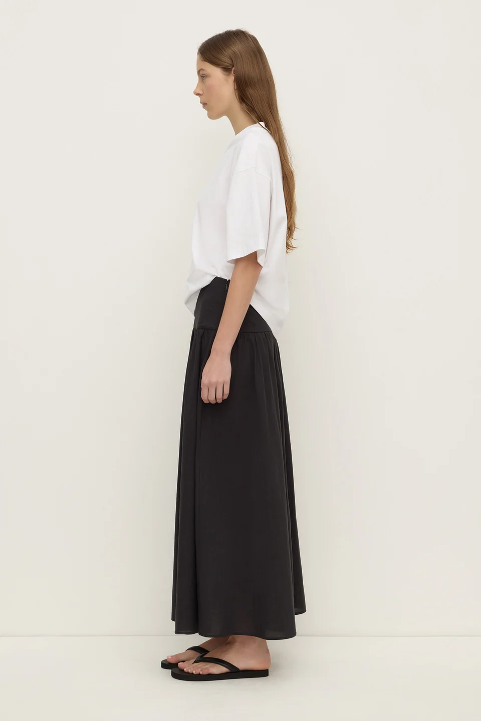 Assembly Label Sarah Cotton Maxi Skirt - Black