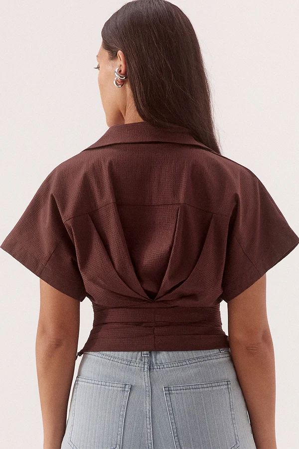 Sovere Lyra Crop Shirt - Chocolate Sovere
