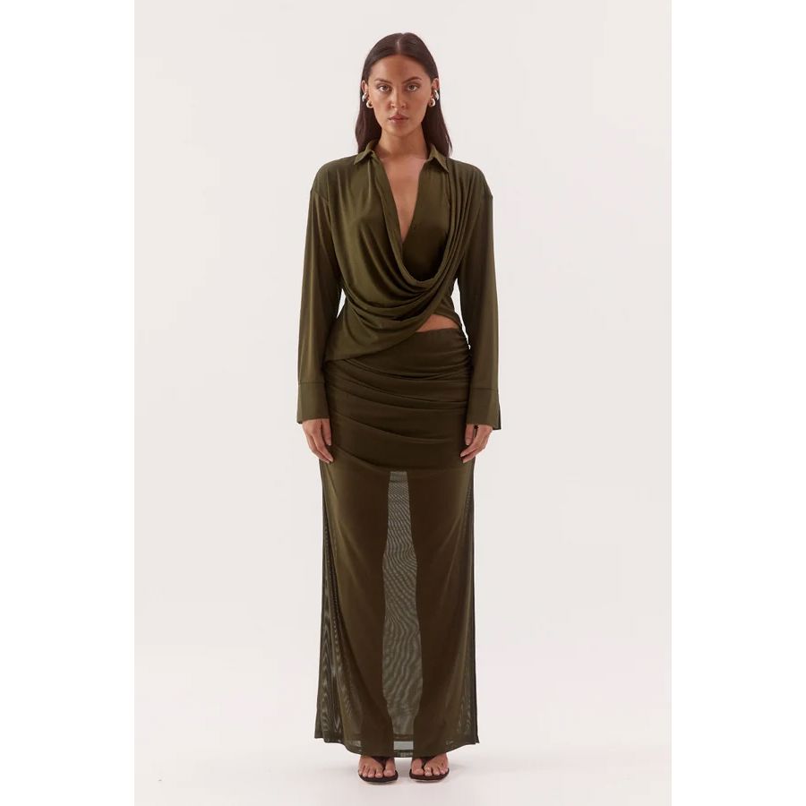 Sovere Selen Skirt - Olive Maxi Skirt Sovere