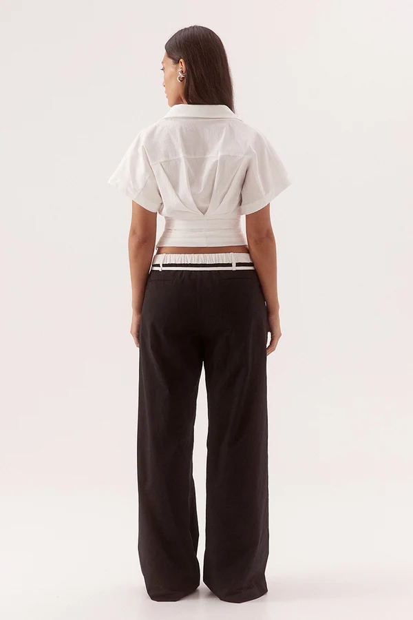 Sovere Lyra Crop Shirt - Chalk