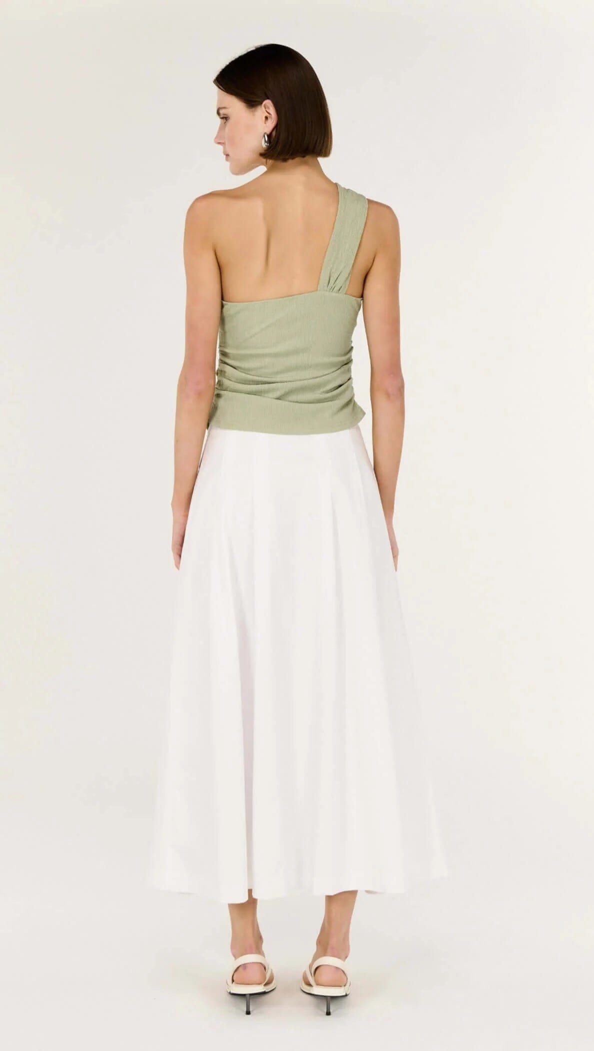 Staple the Label Amara One Shoulder Top - Sage Staple the label