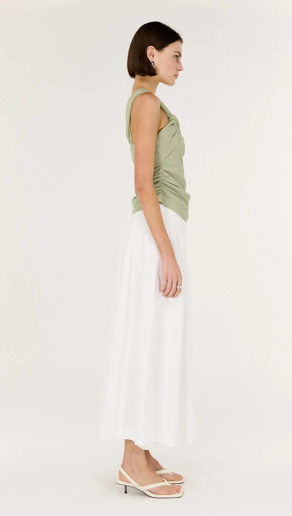 Staple the Label Amara One Shoulder Top - Sage Staple the label