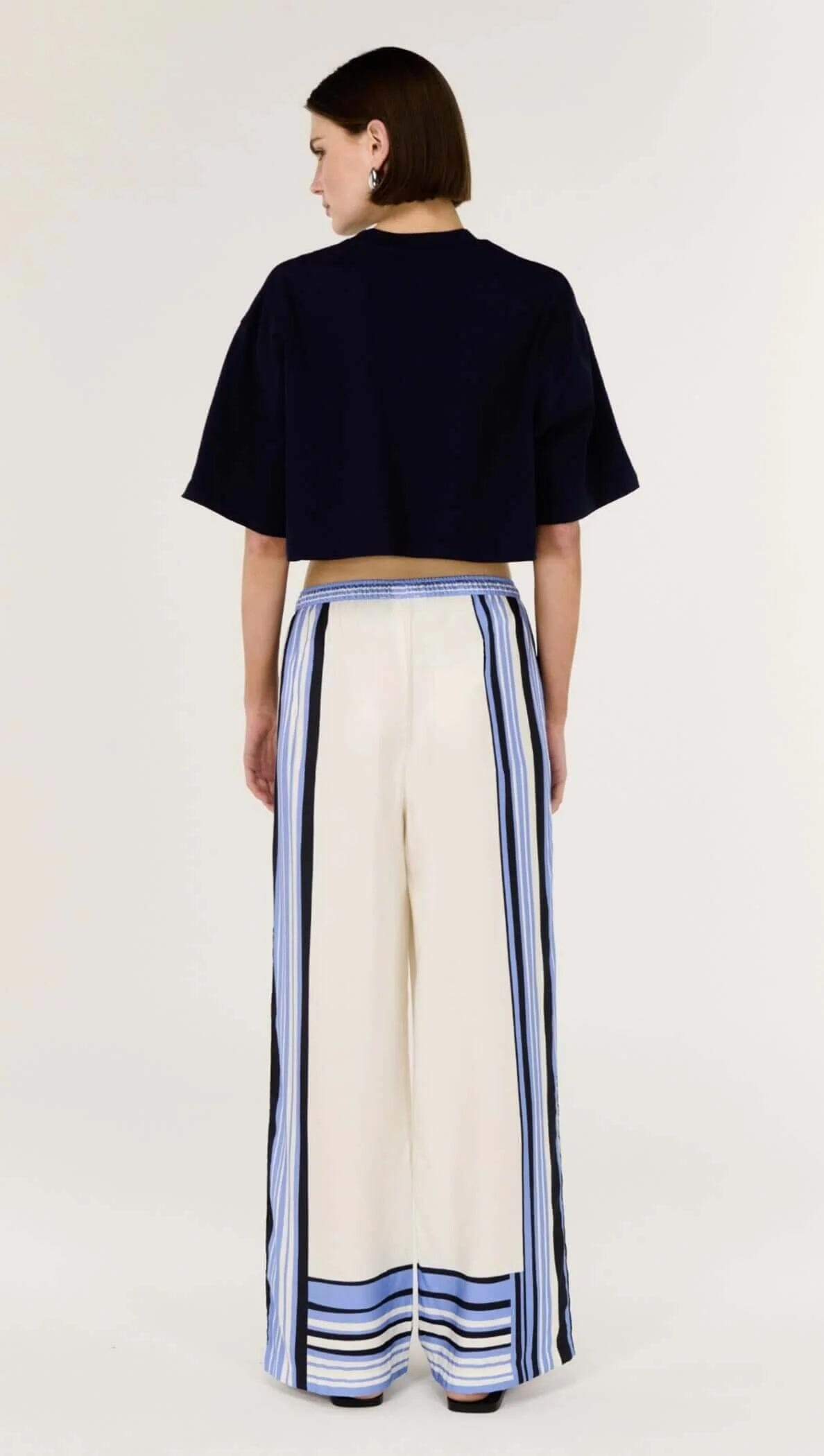 Staple the Label Amari Relaxed Wide-Leg Pants - Spliced Stripe Staple the label