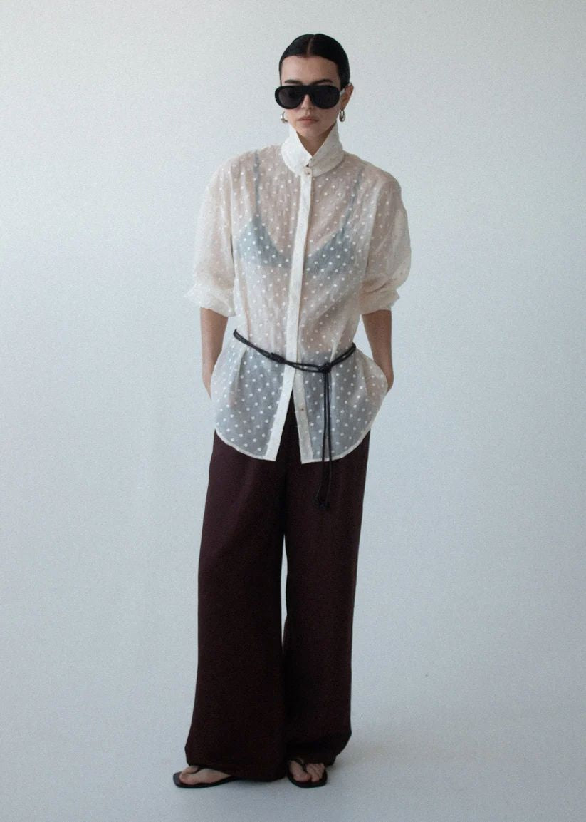 Staple the Label Etoile Oversized Shirt - Cream Spot Women's Shirt Staple the label