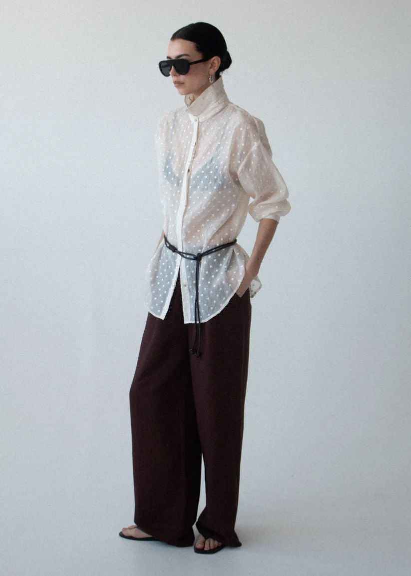 Staple the Label Etoile Oversized Shirt - Cream Spot Women's Shirt Staple the label