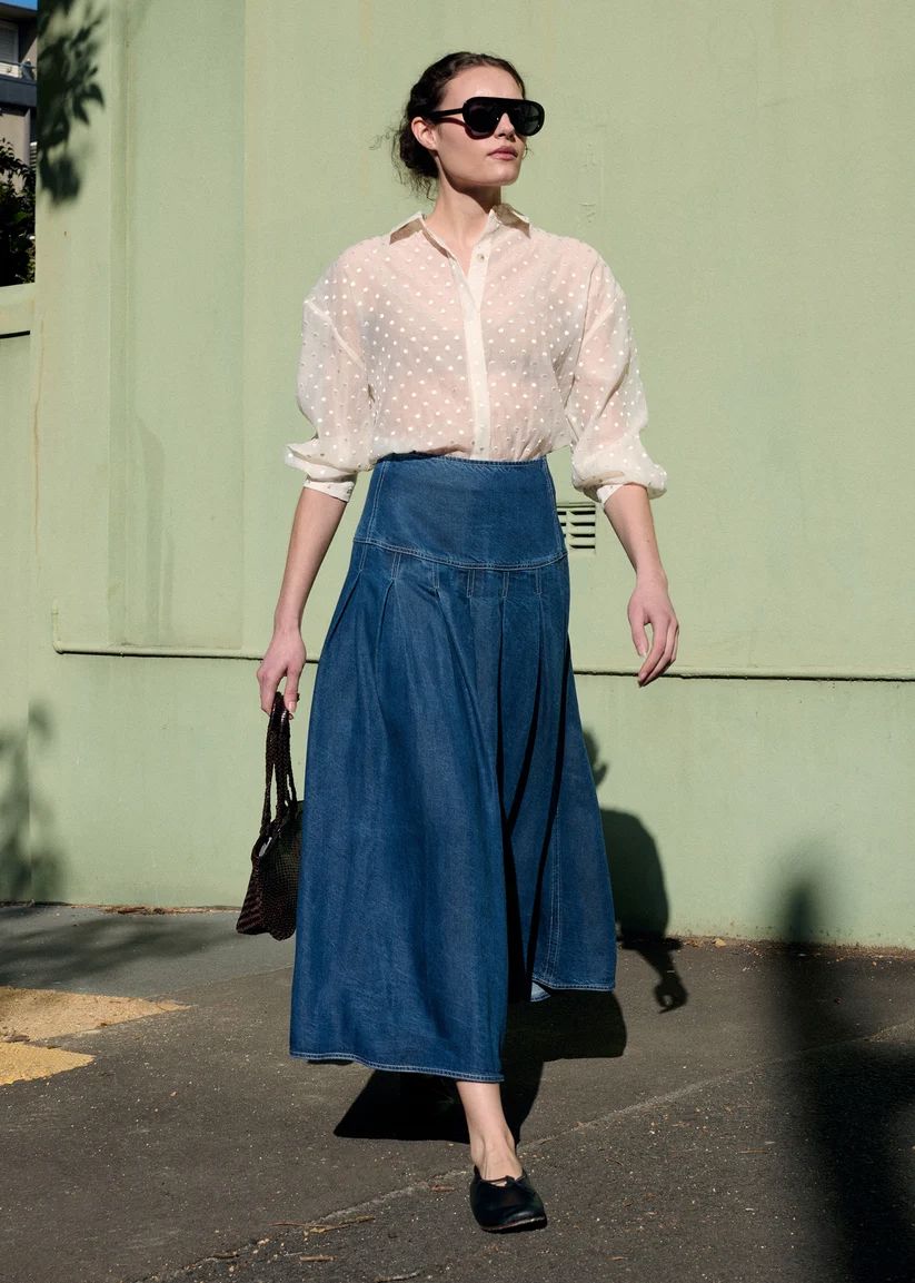 Staple the Label Etoile Oversized Shirt - Cream Spot Women's Shirt Staple the label