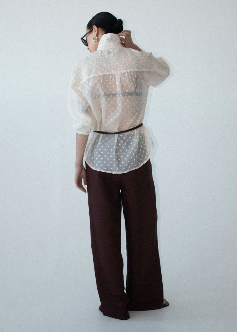 Staple the Label Etoile Oversized Shirt - Cream Spot Women's Shirt Staple the label