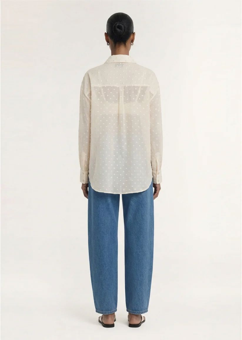 Staple the Label Etoile Oversized Shirt - Cream Spot Women's Shirt Staple the label