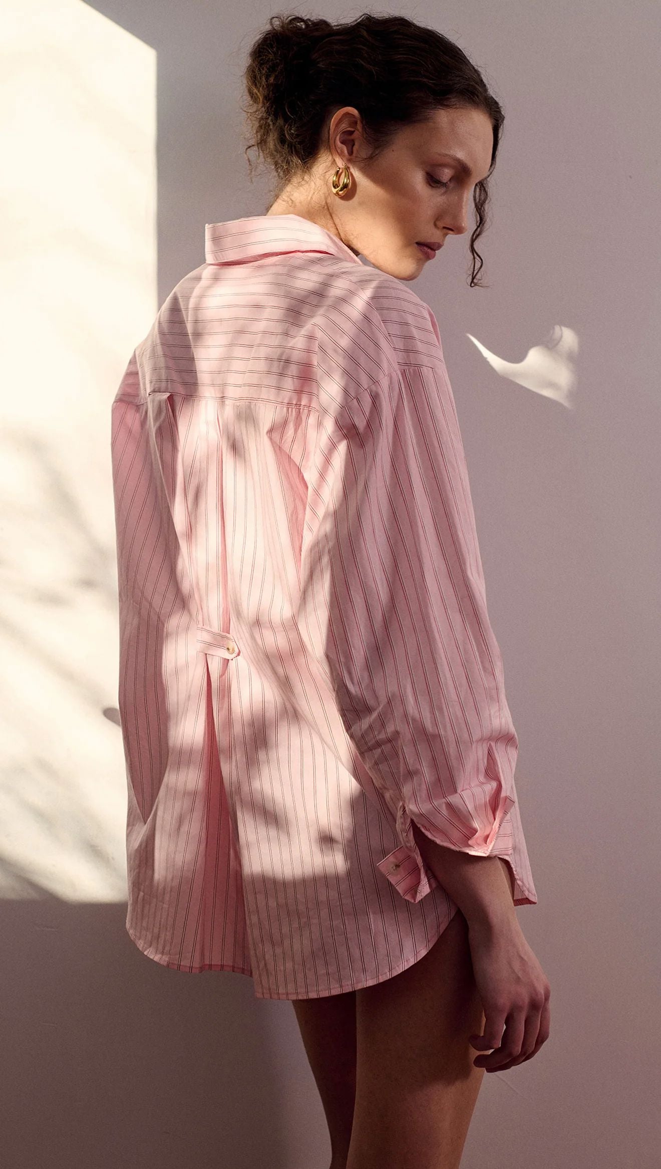 Staple The Label Kari Oversized Shirt - Pink/White Stripe Staple the label
